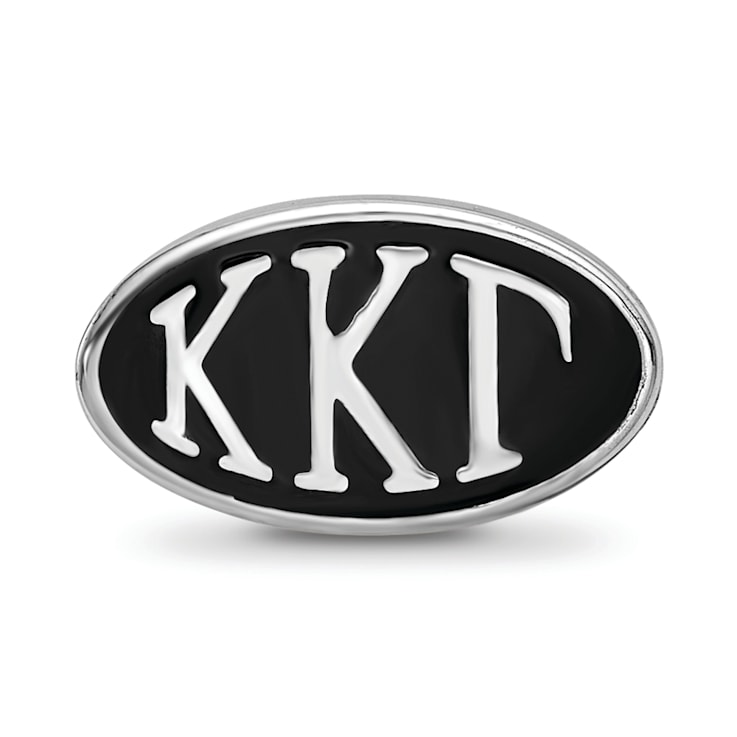 Sterling Silver LogoArt Kappa Kappa Gamma Oval Greek Letters Bead