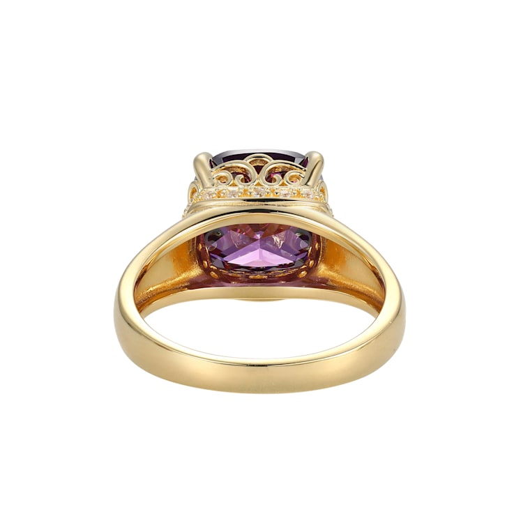 Purple And White Cubic Zirconia 18k Yellow Gold Over Silver February
Birthstone Ring 5.81ctw