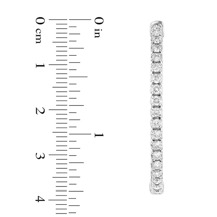 2.00ctw Diamond Hoop Earrings in 14k White Gold