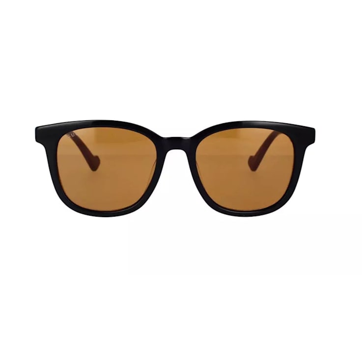 Gucci Black and Burgundy Rectangular Frame / Brown Lens Sunglasses