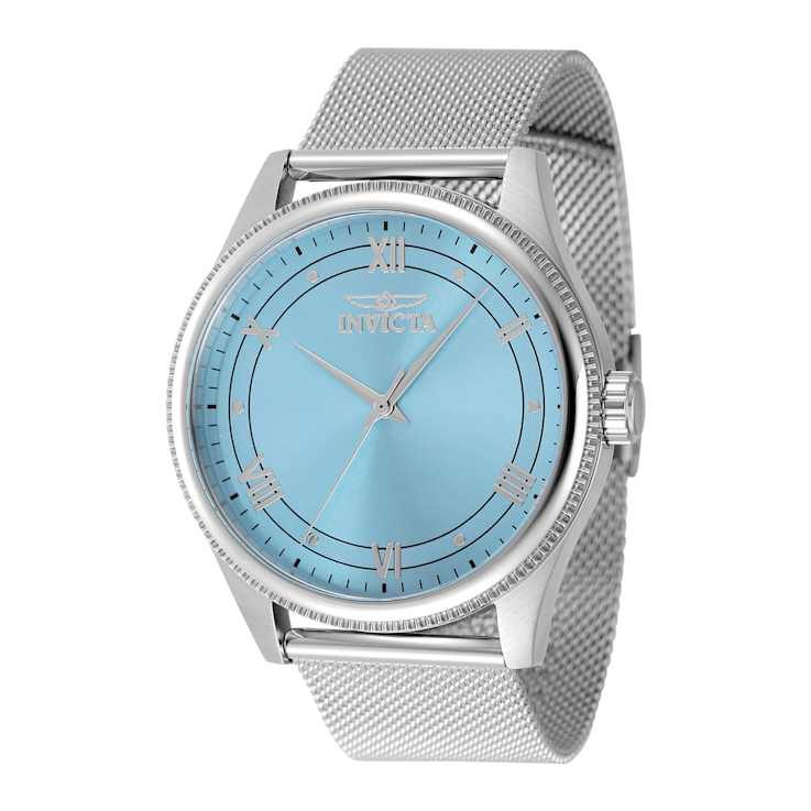 Invicta Celestial 43mm Light Blue Dial Stainless Steel Band Quartz Watch