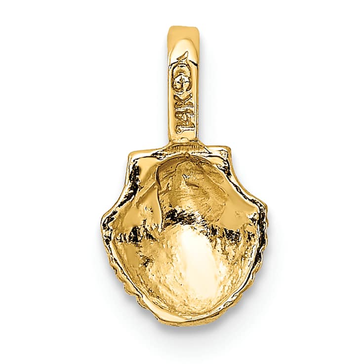 10K Yellow Gold Textured Mini Scallop Shell Charm