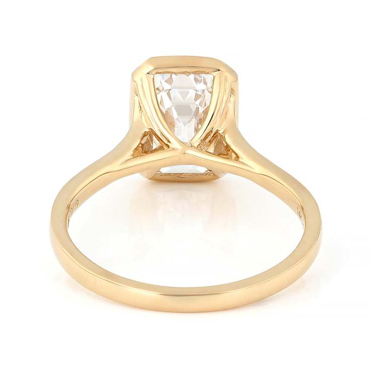 3ct Emerald-Cut Lab-Grown Diamond Solitaire Ring In Solid 14K Yellow Gold