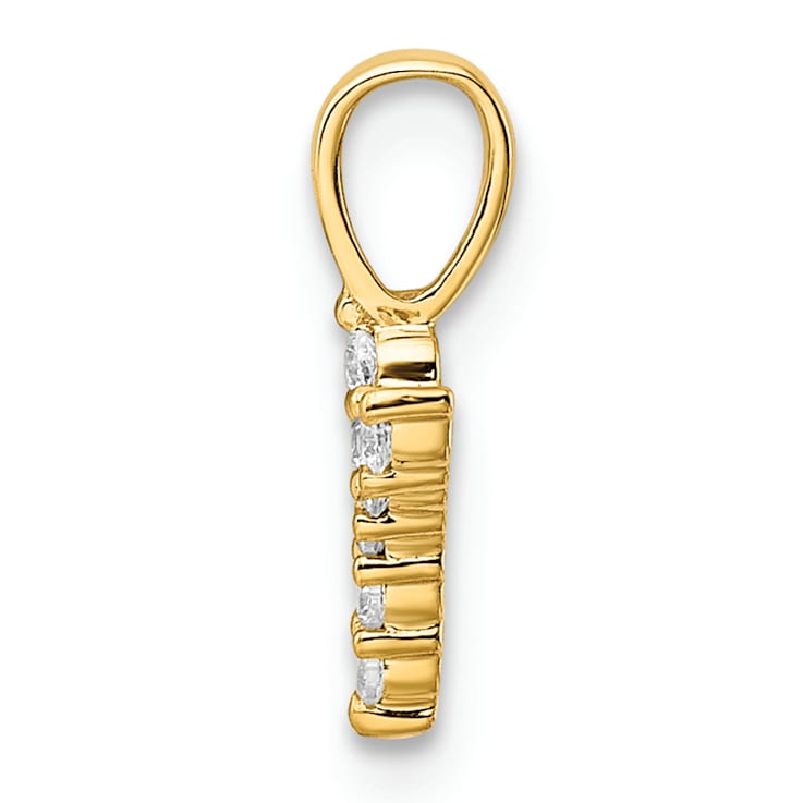 14K Yellow Gold Lab Grown Diamond Letter Y Initial Pendant
