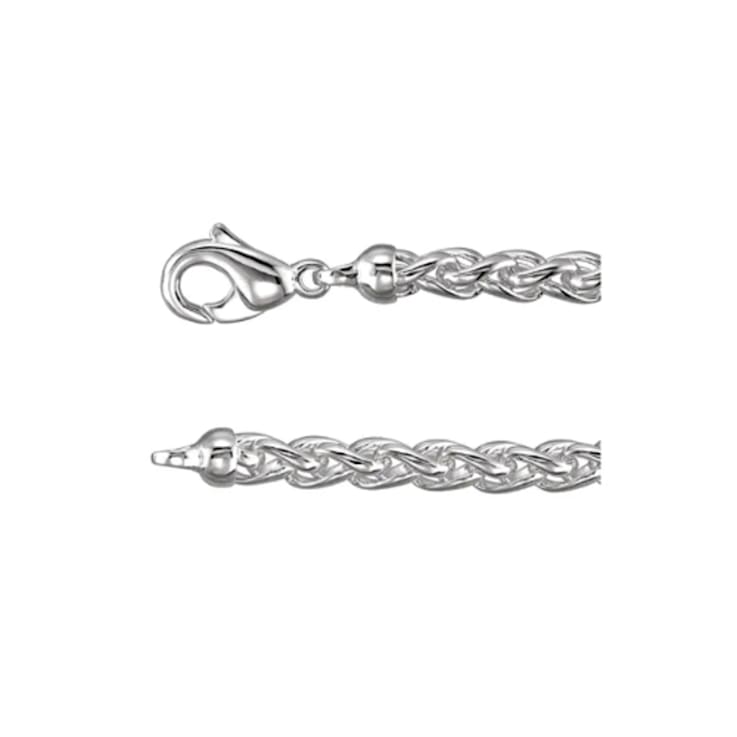 Sterling Silver Solid Wheat 8 Inch Bracelet