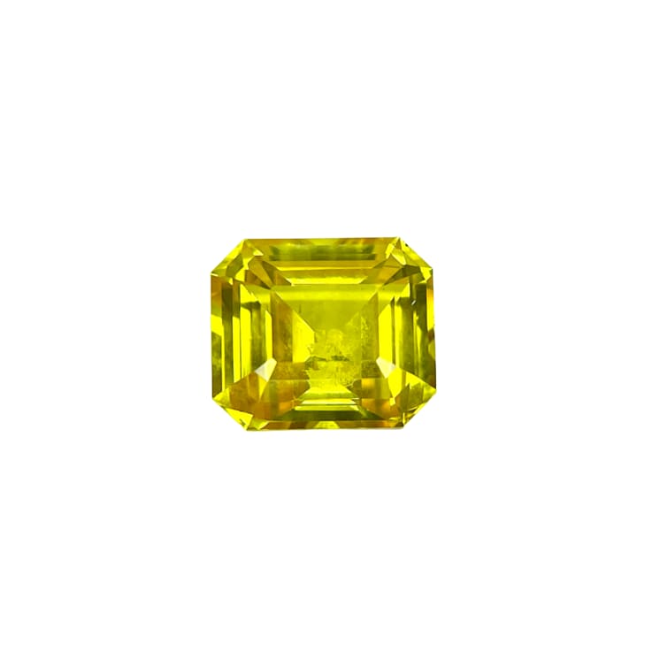 Yellow Sapphire Loose Gemstone 8.2x7.2mm Emerald Cut 3.01ct