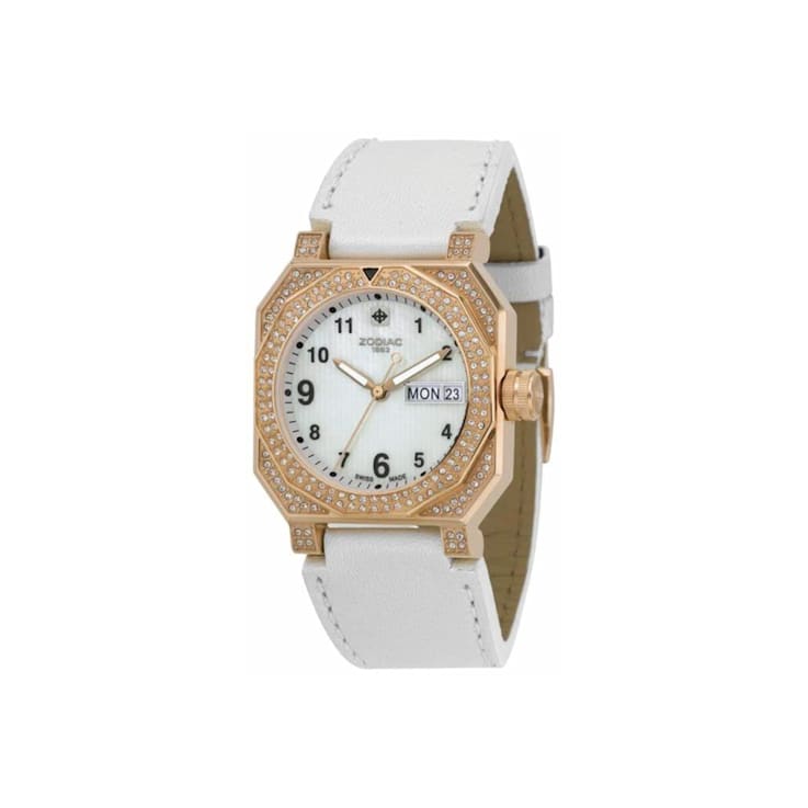 Zodiac Women's Icon Brown Leather Band Watch