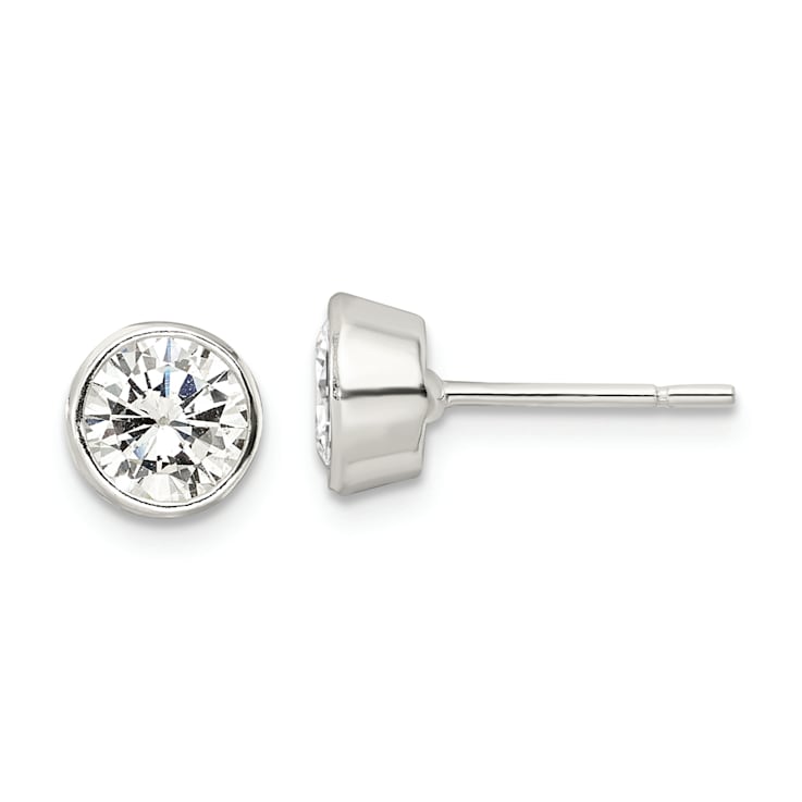 Bezel set cz earrings new arrivals