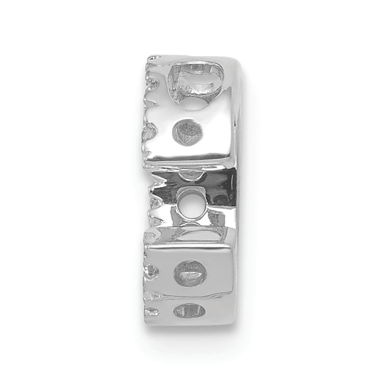 Rhodium Over 14K White Gold Diamond Letter C Initial Charm