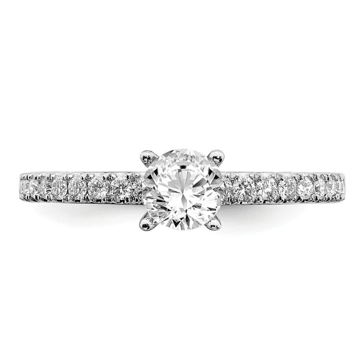 Rhodium Over 14K White Gold Lab Grown Diamond SI1/SI2, G H I, Engagement Ring