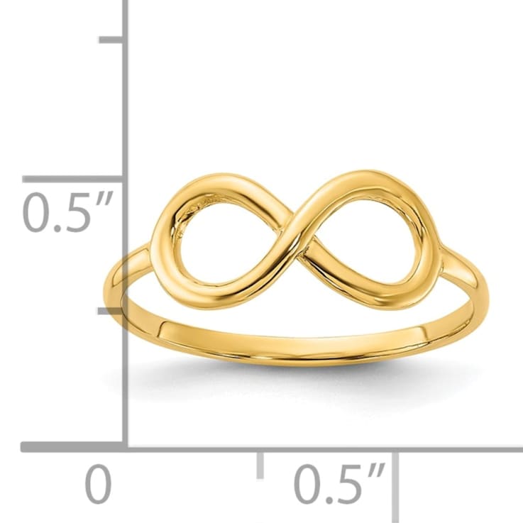 14K Yellow Gold Polished Infinity Ring