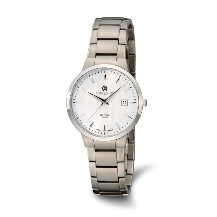 Men's Charles Hubert Titanium Silver Dial Ultra Slim Watch