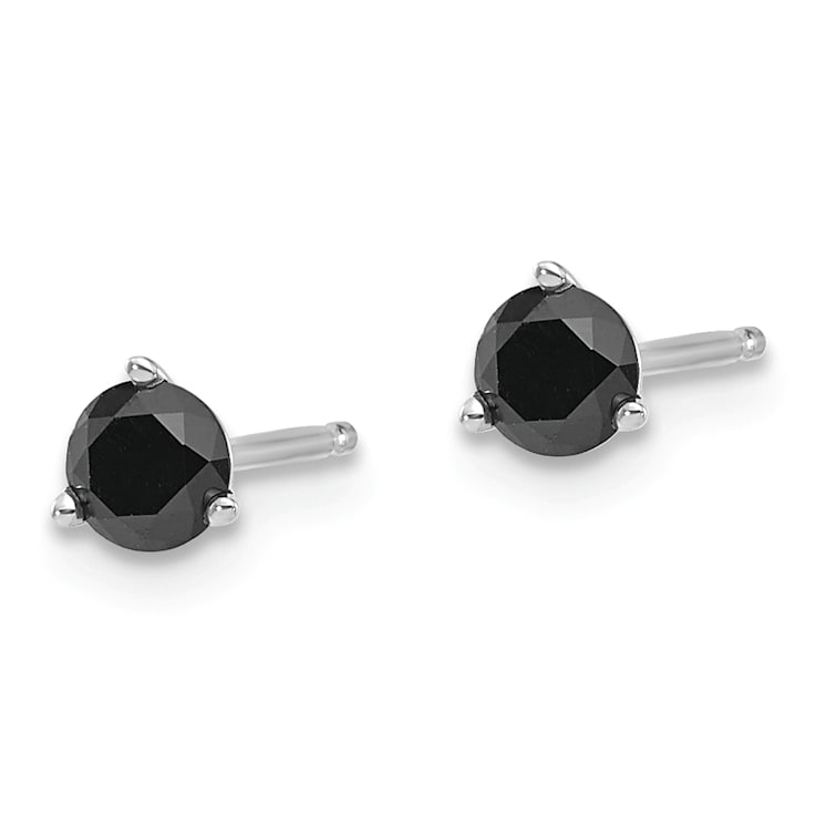 独特な店 14K White Gold .40ct Black Diamond Stud Earrings - 13S7JA スキー