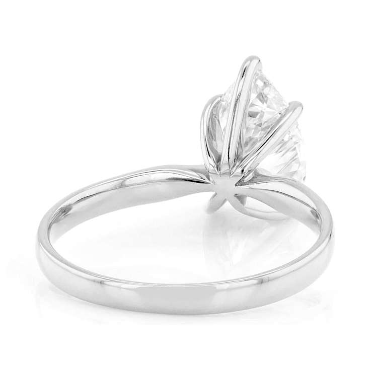 Lab-Grown Diamond Pear Shape Solitaire Ring In 14K White Gold 2.00ct