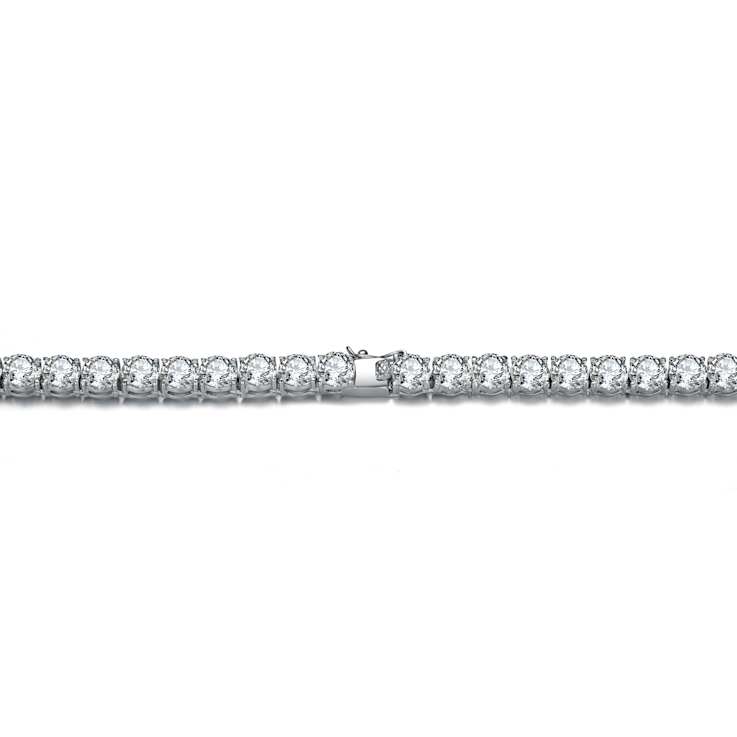 CZ Tennis Necklace In Sterling Silver 16 Inch