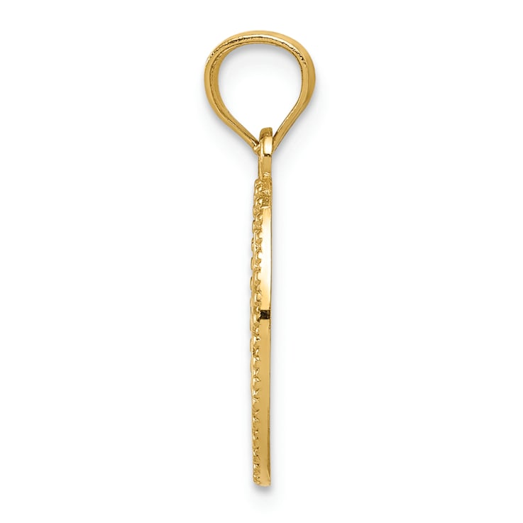 14K Yellow Gold Polished Small Cross Medal Pendant