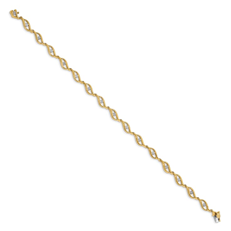 14k Yellow Gold and 14k White Gold with Rhodium over 14k Yellow Gold
Diamond Link Bracelet