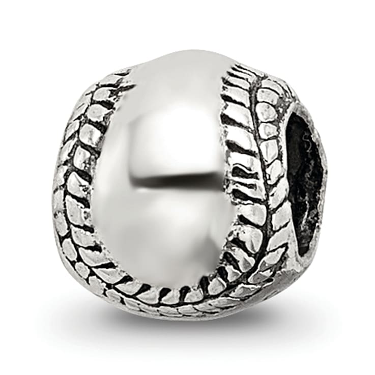 Sterling Silver Softball Bead