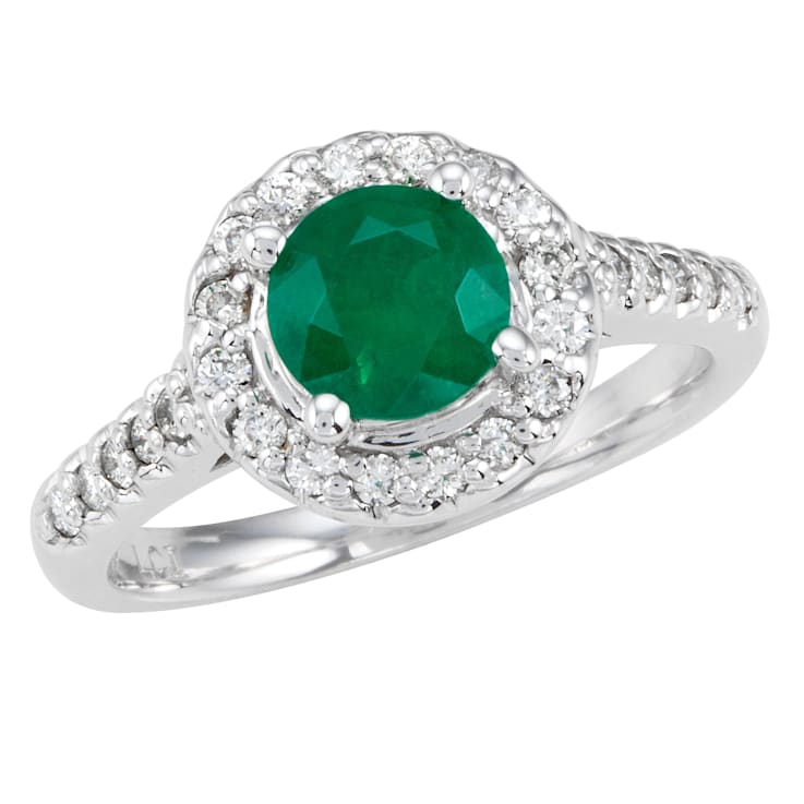 1.80ctw Emerald and Diamond Ring in 14k White Gold