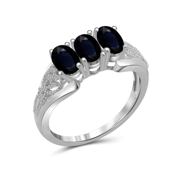 Black Sapphire Rhodium Over Sterling Silver Ring 1.65ctw