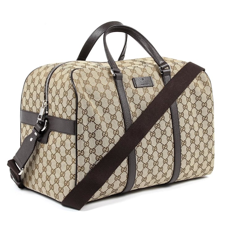 Gucci Unisex Classic Luggage Original GG Canvas Carry On Duffle Travel Bag 174RWA