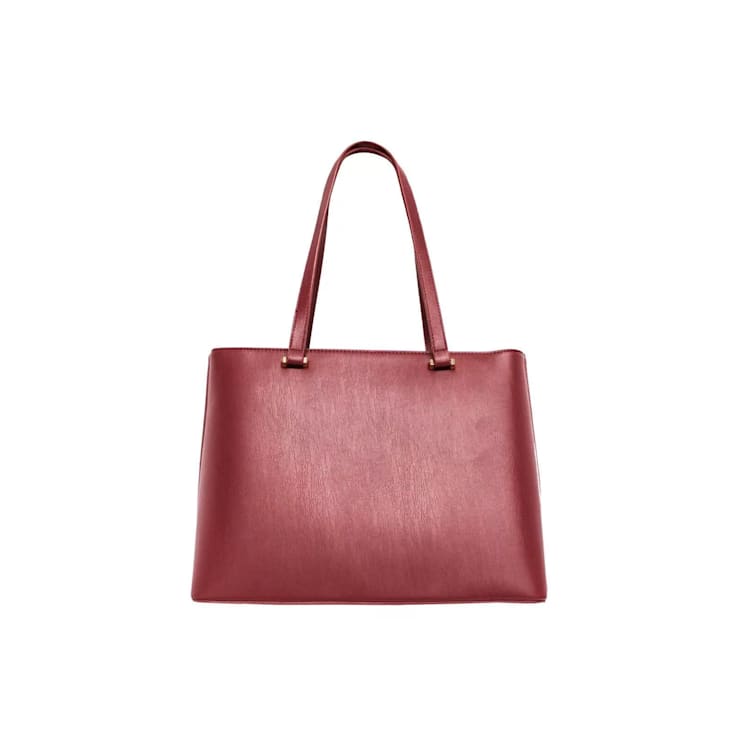Badgley Mischka Medium Size Tote with Slip Pocket in Wine Handbag.