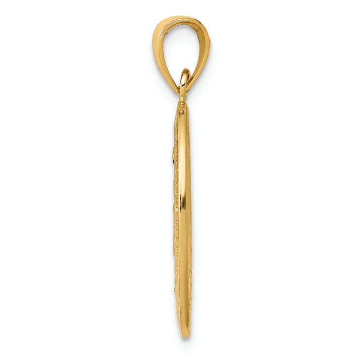14K Yellow Gold Miraculous Medal Pendant
