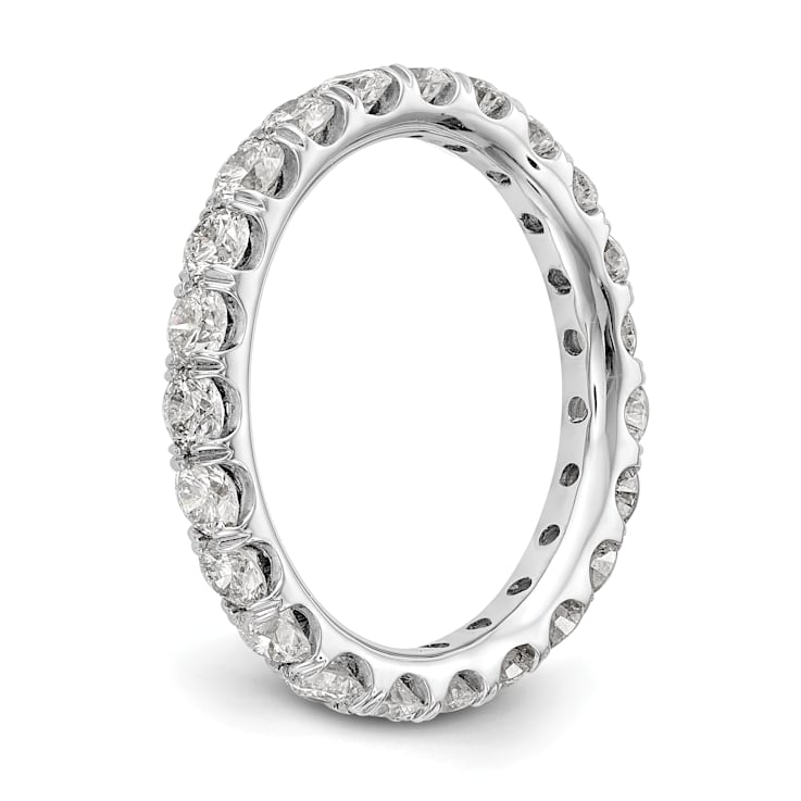 Rhodium Over 14K White Gold Lab Grown Diamond SI+, H+, Eternity Band