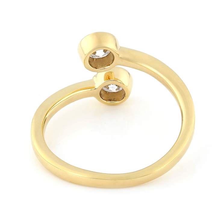 Contemporary Lab-Grown Diamond Two-Stone Bypass Ring 0.50ctw In 14K Gold
Over Sterling Silver