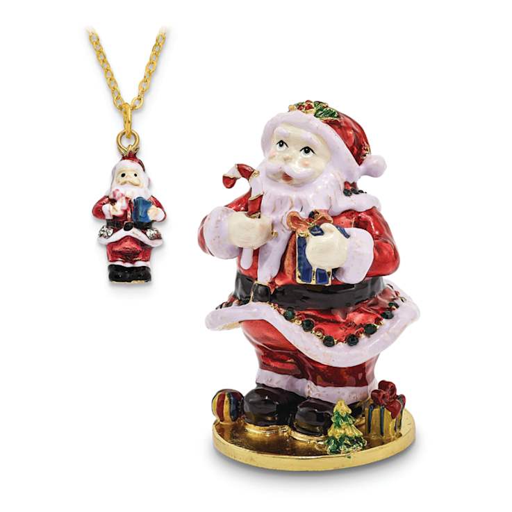 CHRISTMAS CALLER Santa Claus Trinket Box