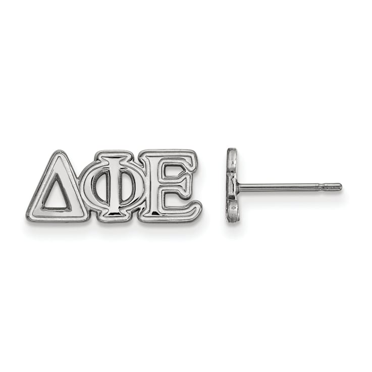 Rhodium Over Sterling Silver LogoArt Extra Small Post Earrings
