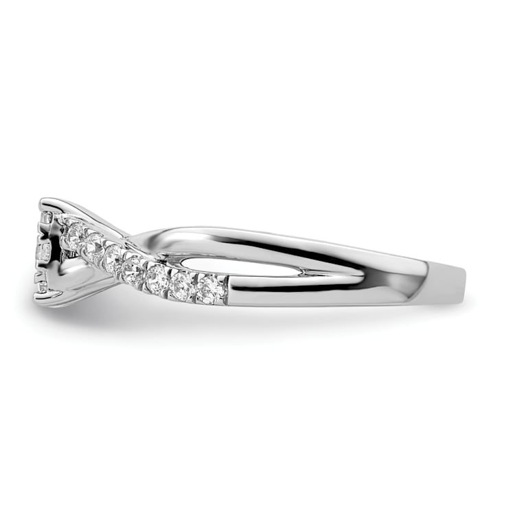 Rhodium Over 14K White Gold Lab Grown Diamond VS/SI GH, Cluster Ring 0.511ctw