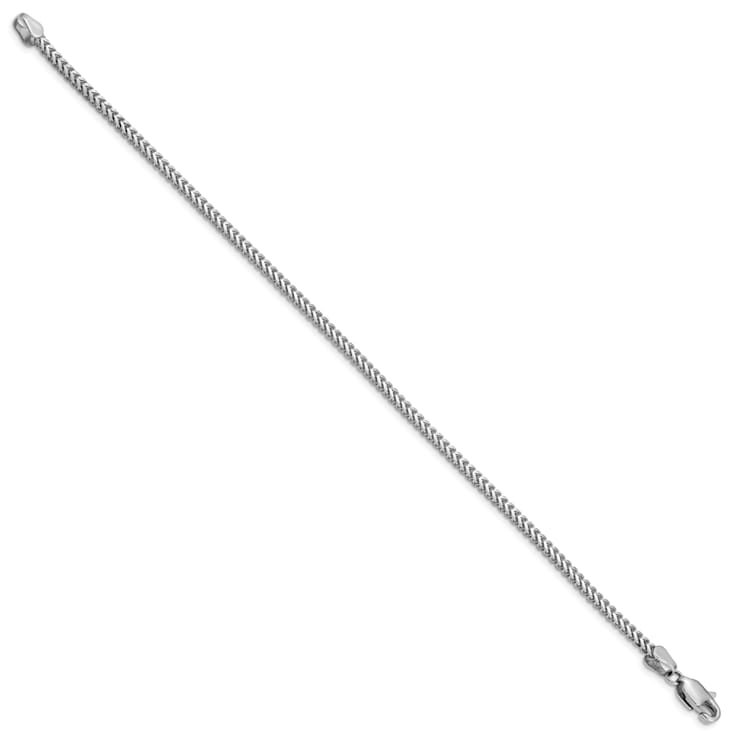 14K White Gold 2mm Franco Chain Bracelet