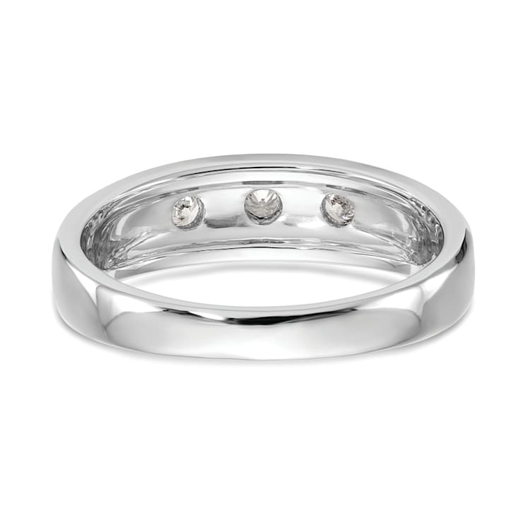 Rhodium Over 14K White Gold Lab Grown Diamond SI1/SI2, G H I, Men's Band
