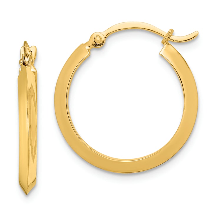14k Yellow Gold 3/4" Polished Hoop Earrings