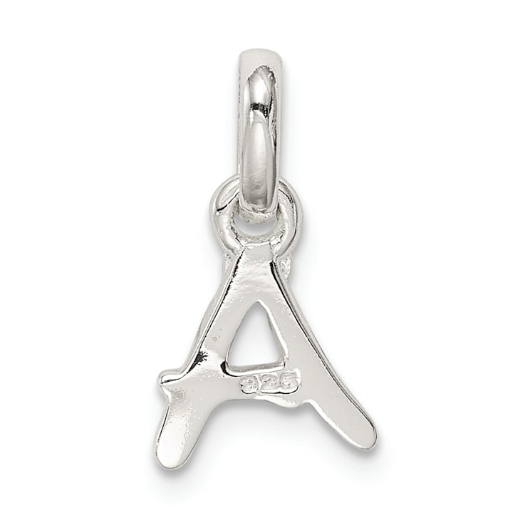 Sterling Silver Letter A with Enamel Pendant