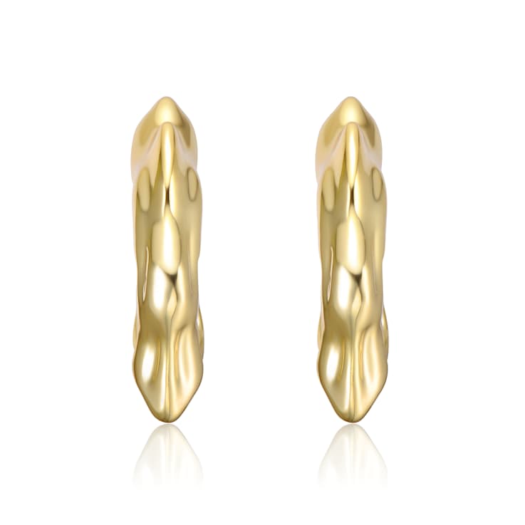 Twisted Open Hoop Earrings In 14K Gold Over Brass