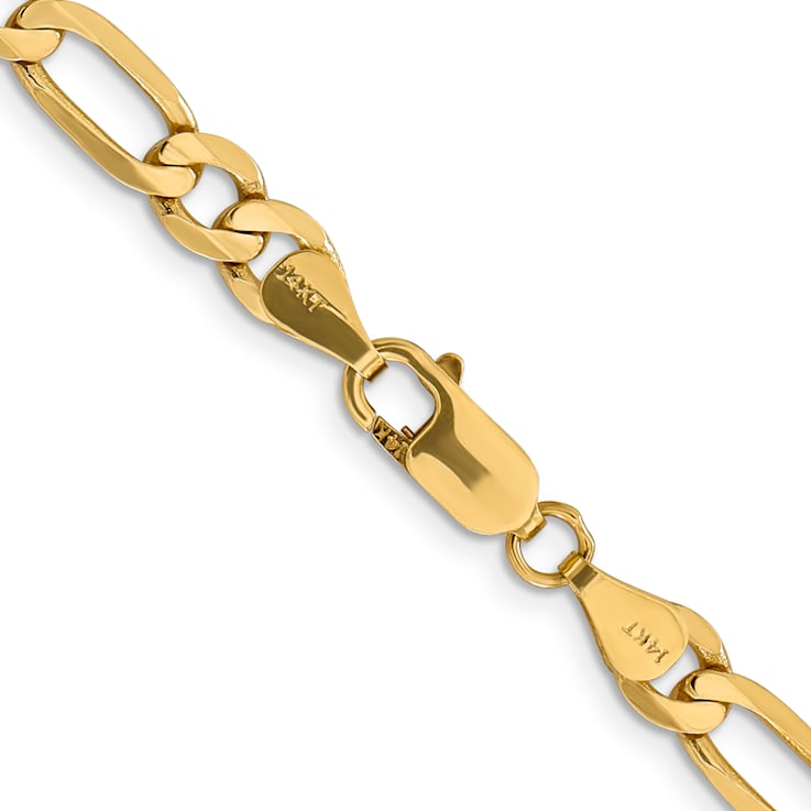 14K Yellow Gold 6.25mm Flat Figaro Chain Necklace