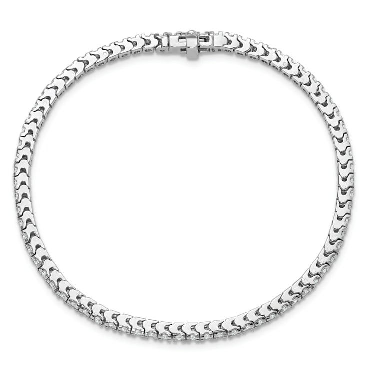 Rhodium Over 14k White Gold Diamond Tennis Bracelet 1.25ctw