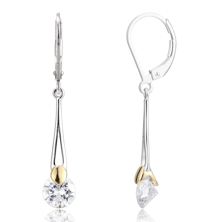 White Cubic Zirconia Rhodium And 18k Yellow Gold Over Sterling Silver
Earrings 3.31ctw