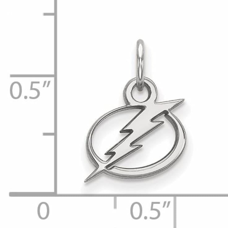 Rhodium Over Sterling Silver NHL LogoArt Tampa Bay Lightning Extra Small Pendant
