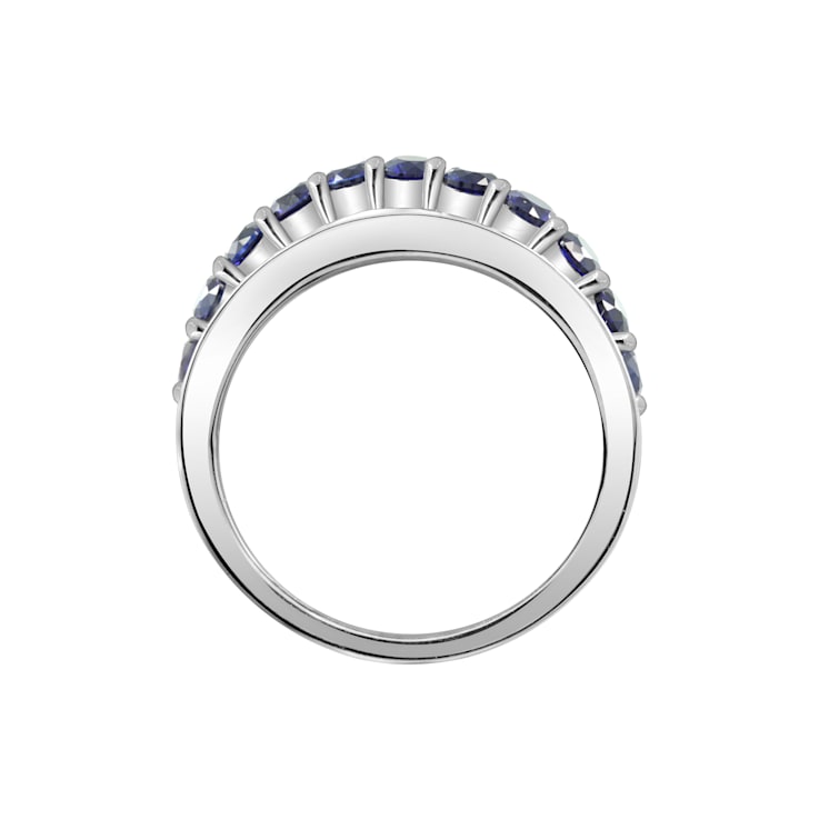 Lab Created Blue Saphhire And White Cubic Zirconia Platinum Over
Sterling Silver Ring 2.54ctw
