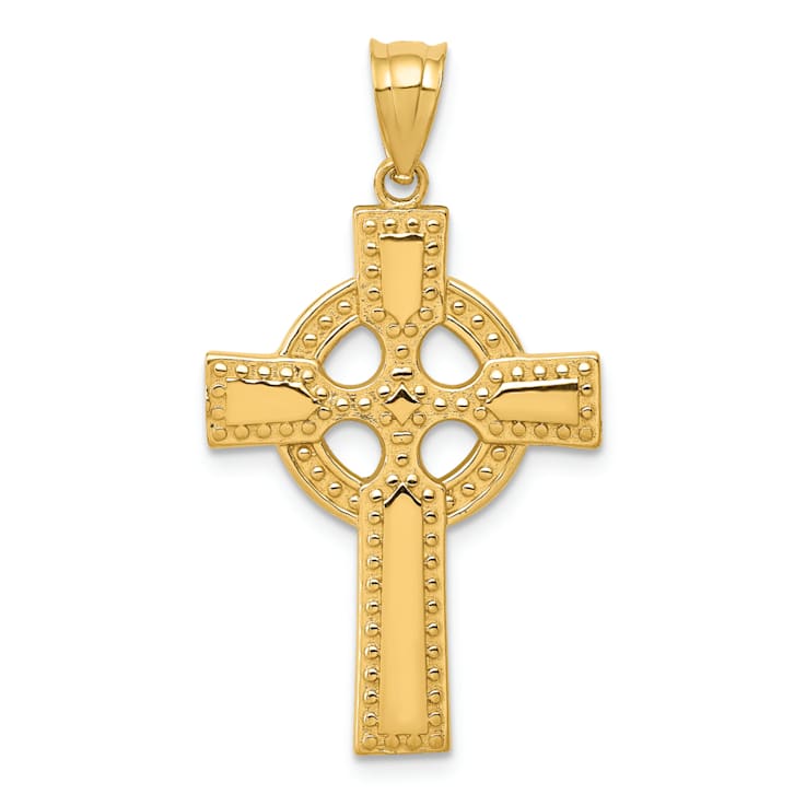 14K Yellow Gold Celtic Cross Pendant