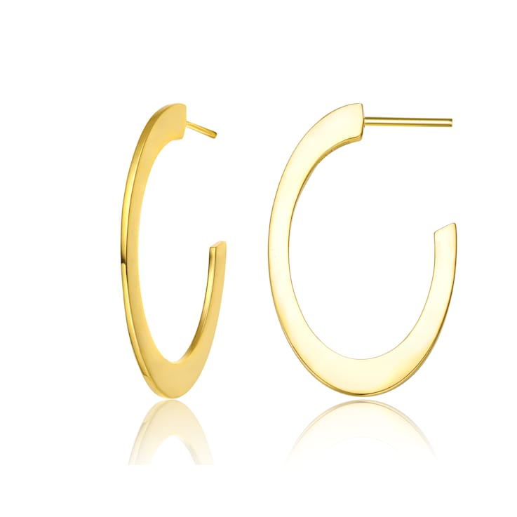 Open Hoop Earrings In 14K Gold Over Brass