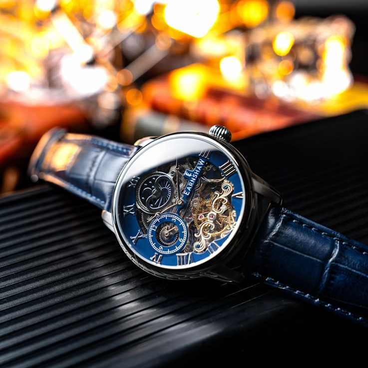 Thomas Earnshaw Longitude Automatic Blue Dial Blue Stainless Steel Band
Skeleton Watch