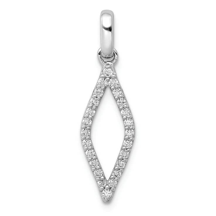 Rhodium Over 10k White Gold 0.244 ctw Diamond Fancy Pendant