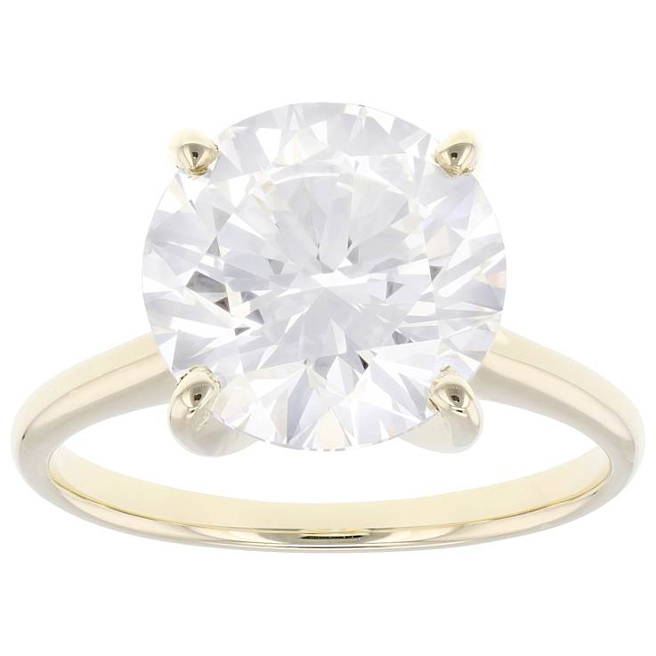 Lab-Grown Diamond Solitaire Ring In 14K Yellow Gold 5.00ct