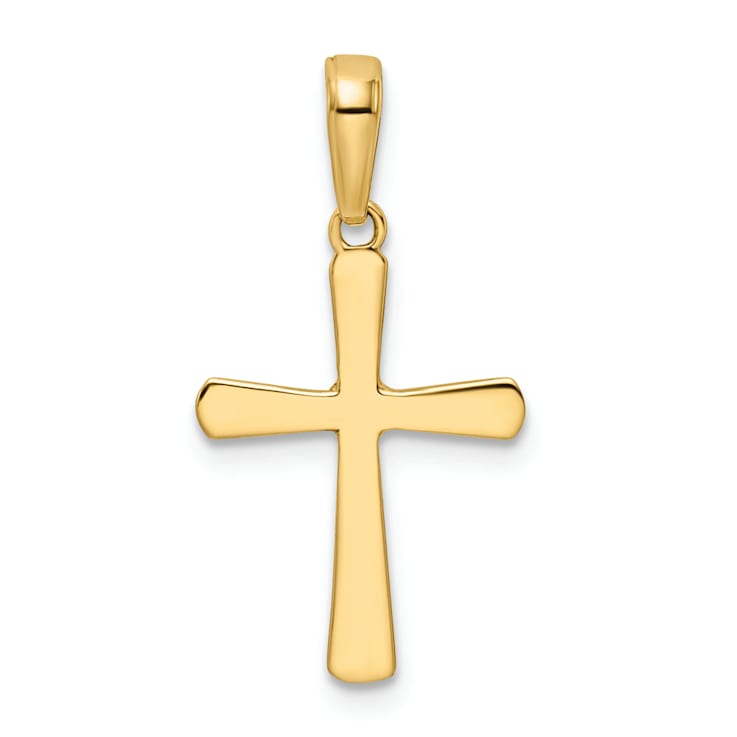 14k Two-tone Gold Diamond-Cut Cross Pendant