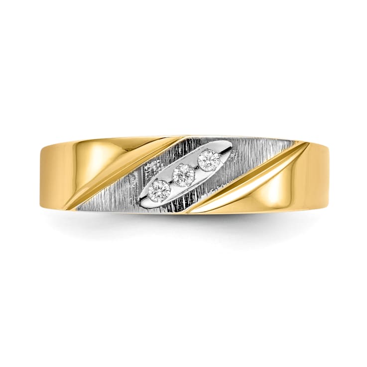 14K Yellow Gold AA Quality Mens Wedding Band