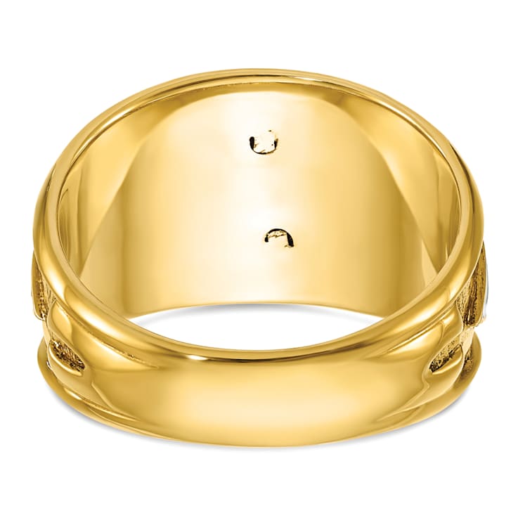 10K Two-tone Yellow and White Gold Men's Enamel and Diamond 32nd
Scottish Rite Masonic Ring 0.103ctw